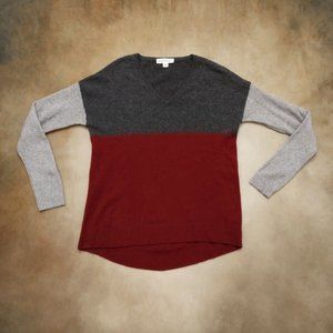 White Warren 100% Cashmere Sweater Unisex S Small Used Gray Maroon
